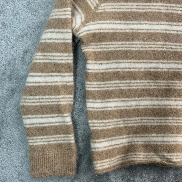 Reformation Cashmere Boyfriend Striped Brown, Size Medium - Picture 9 of 10